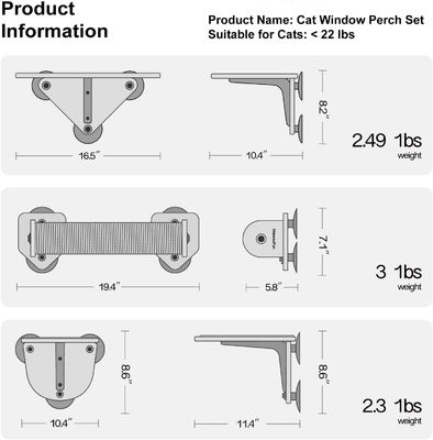 Huismeubelen Kat Klimmer Set Houten Venster Perch Klimtrappen en Schraappost
