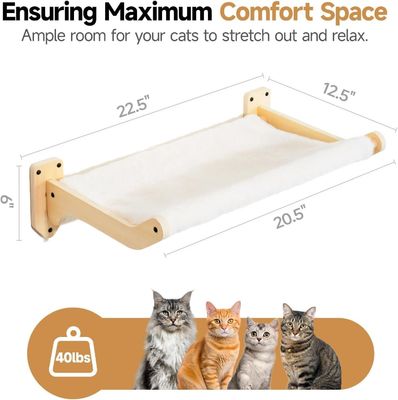 Houten kattenwandmeubilair Planken met afneembare zachte bedden woonkamermeubilair