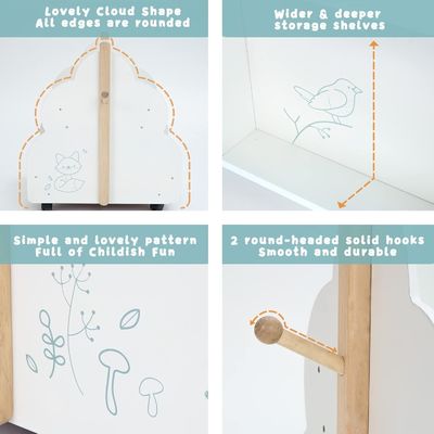 Functioneel ontwerp Multifunctionele houten boekenrek voor kinderboeken