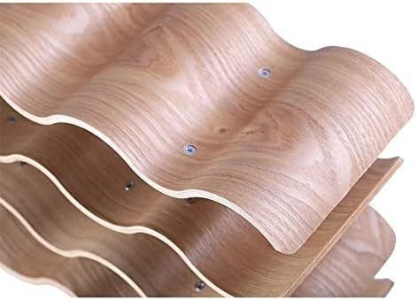 4 lagen maatwerk solide houten plank voor gemakkelijke installatie van houten golf wijnfles opslag