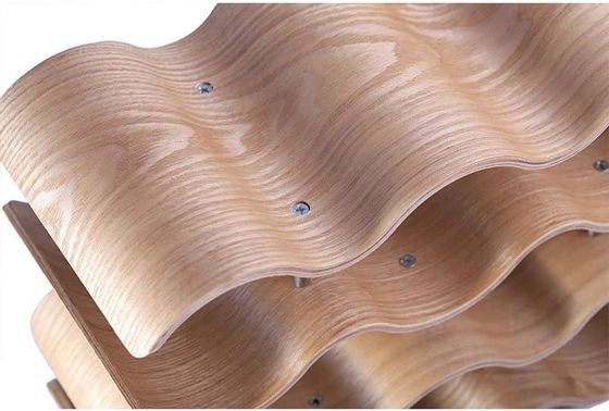 4 lagen maatwerk solide houten plank voor gemakkelijke installatie van houten golf wijnfles opslag