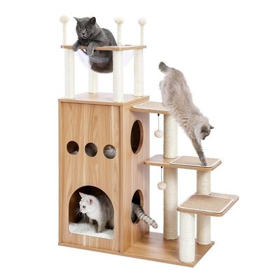 OEM ODM Acceptabel Robuust Frisco Castle Cat Tree Tower Modern 51 Extra Tall Cat Condo