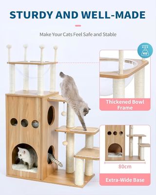 OEM ODM Acceptabel Robuust Frisco Castle Cat Tree Tower Modern 51 Extra Tall Cat Condo