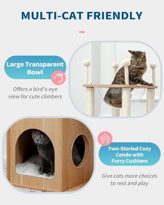OEM ODM Acceptabel Robuust Frisco Castle Cat Tree Tower Modern 51 Extra Tall Cat Condo