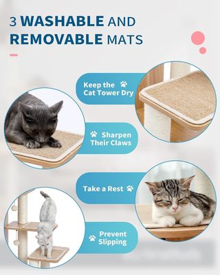 OEM ODM Acceptabel Robuust Frisco Castle Cat Tree Tower Modern 51 Extra Tall Cat Condo
