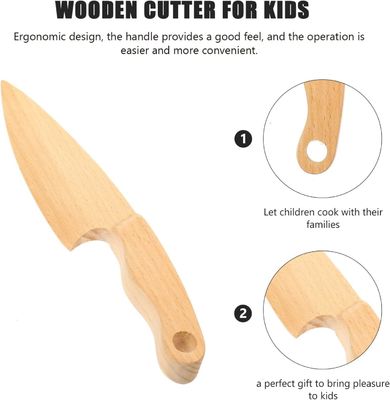 Gepersonaliseerd logo Houten messen voor pretentieel spelen Voedsel Speelgoed Leertools Gepersonaliseerd formaat