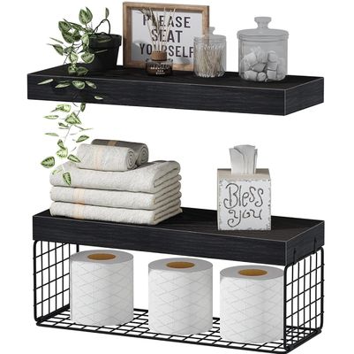 Bassinen Houten badkamerplanken Over de wc-wand gemonteerde drijvende planken Boerderijplank Toiletpapieropslag