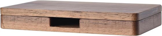Zwarte walnoot hout vierkant kaartschuim met magnetische sluiting Houten visitekaartje houder