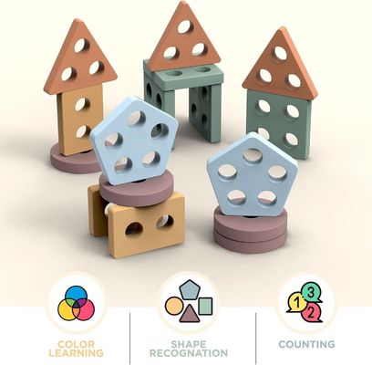 Huismeubelen Houten sorteermachine en kleurstapel Perfect cadeau voor kleuterschoolkinderen