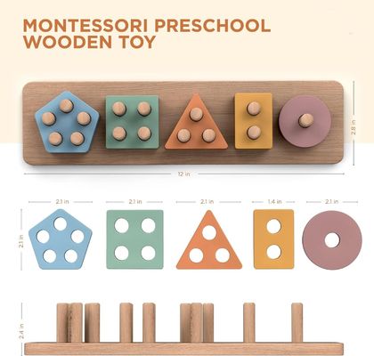 Huismeubelen Houten sorteermachine en kleurstapel Perfect cadeau voor kleuterschoolkinderen