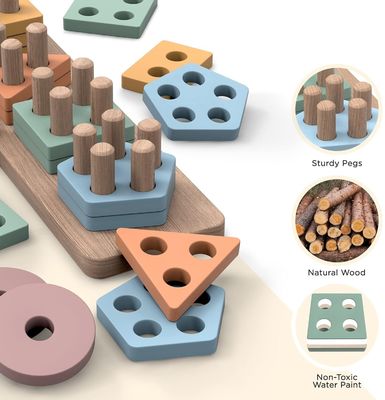 Huismeubelen Houten sorteermachine en kleurstapel Perfect cadeau voor kleuterschoolkinderen