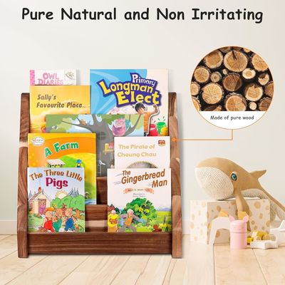 Functioneel ontwerp Montessori schap gesneden houten boekenkast voor kinderklas