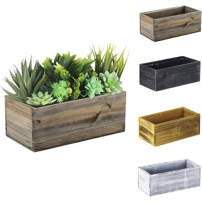 Aangepaste houten natuurlijke witte buitenhouten planters in meerdere kleuren