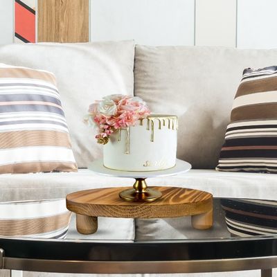 Plain Houten Doos 2 Pack Hout Riser Plant Stoel Display Rack Ronde Pot Flower Pedestal Retro Plant