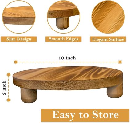 Plain Houten Doos 2 Pack Hout Riser Plant Stoel Display Rack Ronde Pot Flower Pedestal Retro Plant