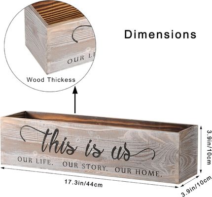 Houten rechthoekige planterdoos voor rustieke middelpunten aangepast logo aanvaardbaar