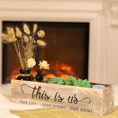 Houten rechthoekige planterdoos voor rustieke middelpunten aangepast logo aanvaardbaar