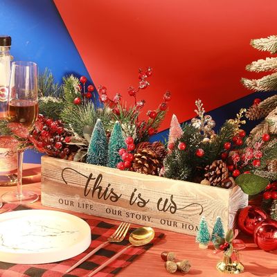 Houten rechthoekige planterdoos voor rustieke middelpunten aangepast logo aanvaardbaar