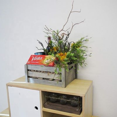Set van 3 houten kratten met touwgrepen