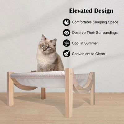 Houten kattenhammock voor binnen- en buitenruimte