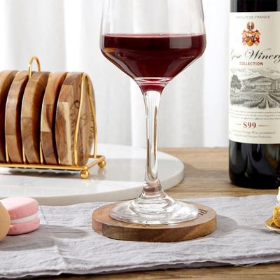 Print Custom 9cm Ronde Bar Home Drink Coasters Hout Bamboe Coaster met houder