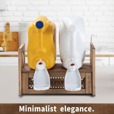 Houten wasmachine Duurzame stand voor wasmiddelverzachtingsmiddelen Vergroot de charme van een boerderij