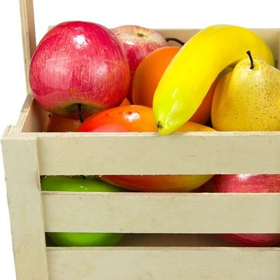 Op maat gemaakte antieke houten pijnboomopslagmanden voor draagbare fruitorganisatie