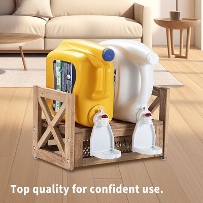 Houten wasmachine Duurzame stand voor wasmiddelverzachtingsmiddelen Vergroot de charme van een boerderij