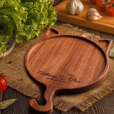 7'8'10' Onregelmatig Houten Ronde Kattenplaat Handgemaakte Massief Houten Pizza Plaat