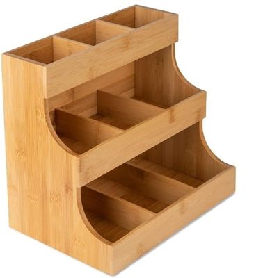 Overige cadeautjes Craft 3-laag bamboe theezak opslaghouder bevat 180 zakken in dennenhouten kleur