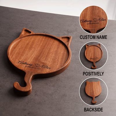 7'8'10' Onregelmatig Houten Ronde Kattenplaat Handgemaakte Massief Houten Pizza Plaat