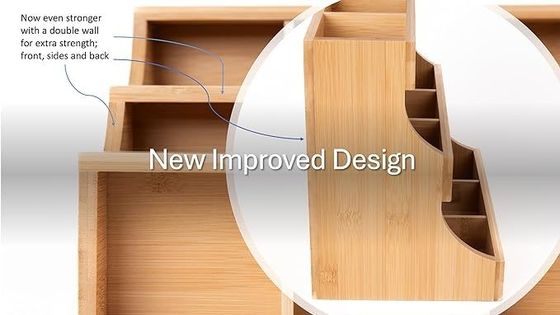 Overige cadeautjes Craft 3-laag bamboe theezak opslaghouder bevat 180 zakken in dennenhouten kleur
