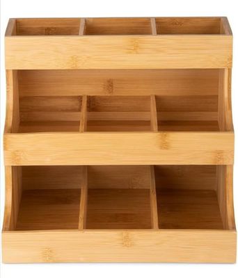 Overige cadeautjes Craft 3-laag bamboe theezak opslaghouder bevat 180 zakken in dennenhouten kleur