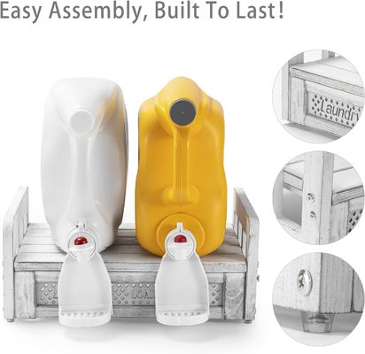 Transformeer uw wasruimte met deze op de muur gemonteerde houten wasmiddelhouder en -plank