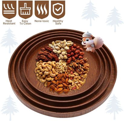 Houten plain kleur ronde serverende dienblad 9,5 inch Perfect voor de woning decoratie of koffie tafel