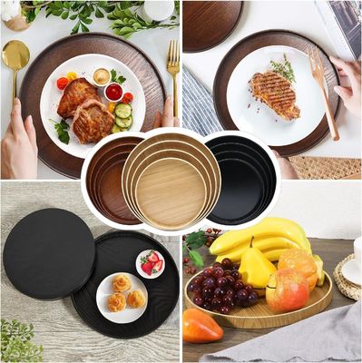 Houten plain kleur ronde serverende dienblad 9,5 inch Perfect voor de woning decoratie of koffie tafel