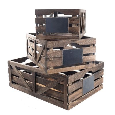 Vintage Tuinhuis Stacking Houten kratten Rustieke afwerking Bruine nestdozen