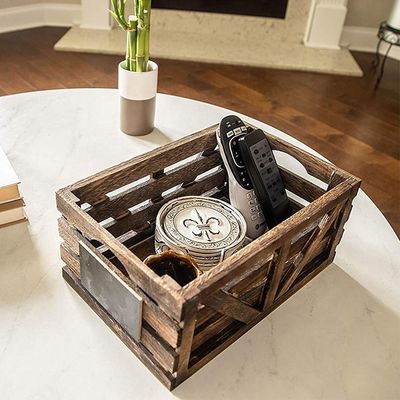 Vintage Tuinhuis Stacking Houten kratten Rustieke afwerking Bruine nestdozen