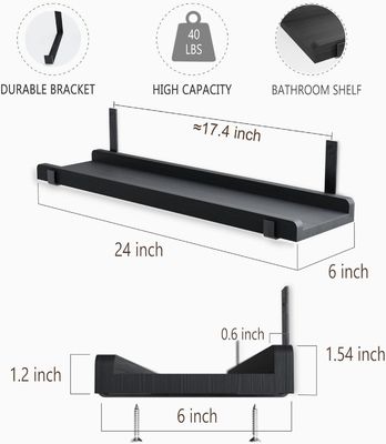 Muurgebouwde multifunctionele houten plank met metalen beugel