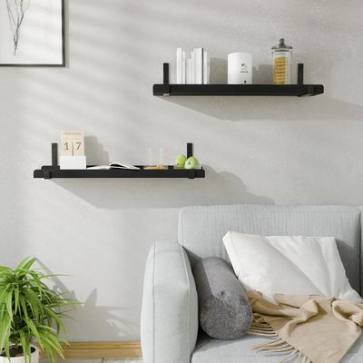 Muurgebouwde multifunctionele houten plank met metalen beugel