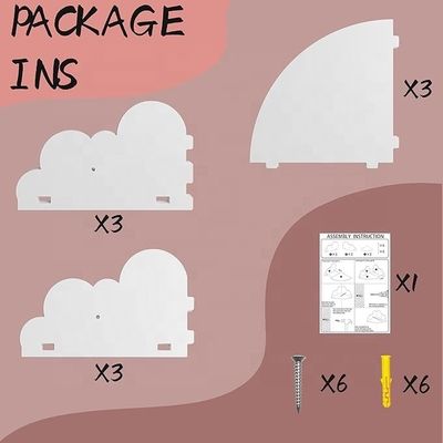 Huismeubelen Houten hangplank voor kinderen Kamer Wand Decoratie Schattige witte wolk