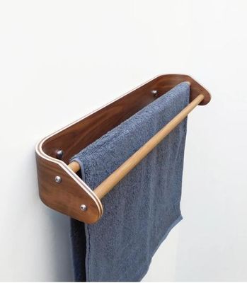 Op maat gemaakte houten dubbele handdoekbalk Wandmontage baddoekrek voor het vasthouden van keukenapparatuur