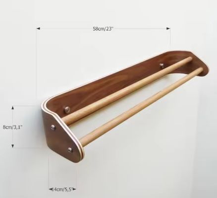 Op maat gemaakte houten dubbele handdoekbalk Wandmontage baddoekrek voor het vasthouden van keukenapparatuur