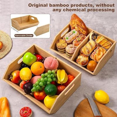 Milieu 2 Set Bamboe opslagbakken Organisatoren voor Keuken Countertop Organisatie