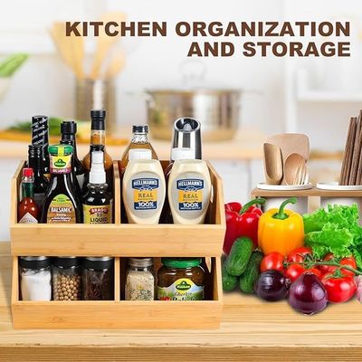 Milieu 2 Set Bamboe opslagbakken Organisatoren voor Keuken Countertop Organisatie