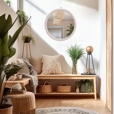 Hotel Huis Badkamer Decoratie Hout Perlen Huis Decoratieve Wand Hang voor slaapkamer Kinderkamer