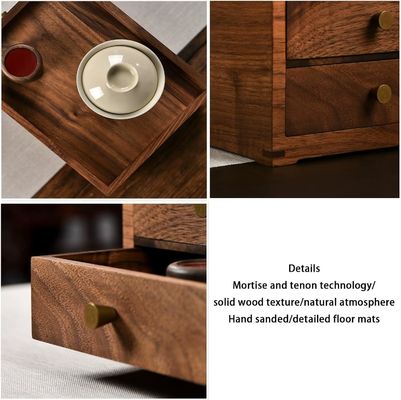 Zilkscherm gedrukte houten bureaubok met dubbele lagen laden en meer