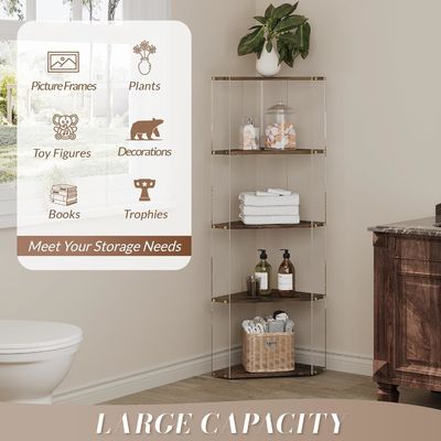 Verscheidene stoelen Boekenkast met acryl en houten hoek schappen