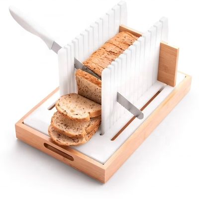 Houten brood snijmachine met anti-slip siliconen en super stabiele basis handgemaakte houtsnipper
