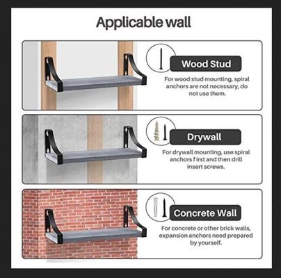 Boerderij rustieke houten drijvende planken Set van 3 voor eetkamer opslag tot 55 lbs